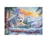 Winter Wall Wolf Pup Rompicapo 500 Pezzi Ecologici Cartone Riciclato Per Adulti Senza Polvere Per Decorazione Domestica Edizione Limitata Spedizione Gratuita 500 PCS