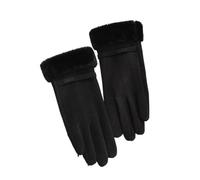 Winter warm gloves Guanti riscaldanti elastici, spessi e pelosi, resistenti al freddo, for touchscreen Fashionable, simple and elegant(Black,A twist button)