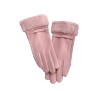 Winter warm gloves Guanti riscaldanti elastici, spessi e pelosi, resistenti al freddo, for touchscreen Fashionable, simple and elegant(Pink,A twist button)