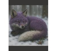 Winter Whimsy: Purple Fox Composition Notebook: 8.5 x 11" Lined Notebook Featuring a Peaceful Purple Fox in Snow - 100 Pages for School, Writing, or Journaling