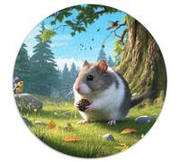 Winter White Russian Dwarf Hamster 1000 Tessere Wildlife Puzzle Circolare Intrattenimento Creativo Per Gioco Familiare Regalo Per Adulti E Bambini Da 14 Anni E Più 1000pcs (67.5x67.5cm)
