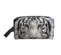 Winter White Tiger, organizer per cosmetici di grande capacità, borsa da viaggio per il trucco da donna