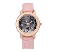 Winter Wildlife - Orologio da polso da donna, elegante, analogico, al quarzo, con cinturino in pelle, Stile:, regular, Cinturino