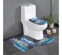 Winter Wonderland By Snowy Lakehouse Path Copriwater Set Da 3 Pezzi Antiscivolo Zerbino Resistente Tappetino Contorno Wc Per Doccia La Casa Toeletta
