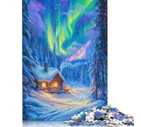 Winter Wonderland Cabin Puzzle Impossibili 1000Pcs Decorazione Per La Casa. Giochi Rilassamento E Intelligence Per Adulti E Bambini Da 12 Anni 500pcs (52x38cm)