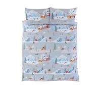 Winter Wonderland Natale Città Copripiumone Set Letto IN 3 Taglie