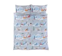Winter Wonderland Natale Città Copripiumone Set Letto IN 3 Taglie
