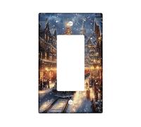 Winter Wonderland - Piastre per interruttore/coperchi di uscita, locomotiva rosso vivo per decorazione di vacanza, stile di Natale per la casa, il soggiorno, dondolo semplice
