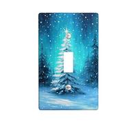 Winter Wonderland Placca di copertura per interruttore della luce, alberi innevati blu per decorazioni natalizie, piastre da parete in materiale termoplastico, dimensioni standard singolo a levetta