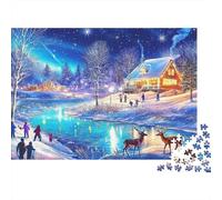 Winter Wonderland Scene Jigsaw Puzzle Impossibili 1000 Pezzi Interesting Decorazione Per La Casa. Rilassamento E Intelligence Per Adulti E Ragazzi Da 14 Anni 52x38cm/1000pcs