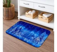 Winter Wonderland - Tappetino da bagno ad asciugatura rapida, con alberi innevati, assorbente, antiscivolo, in flanella, lavabile, per bagno, WC, decorativo, 50 x 81 cm