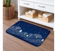 Winter Wonderland Tappetino da bagno ad asciugatura rapida, con alberi innevati, decorativo, antiscivolo, in flanella, lavabile, per bagno, WC, 50 x 81 cm