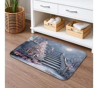 Winter Wonderland - Tappetino da bagno ad asciugatura rapida, motivo: stella di Natale e pesca, decorativo, antiscivolo, in flanella, lavabile, per bagno, WC, 50 x 81 cm