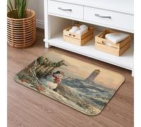 Winter Wonderland - Tappetino da bagno con pupazzo di neve, assorbente, antiscivolo, decorativo, in flanella, lavabile, 50 x 81 cm