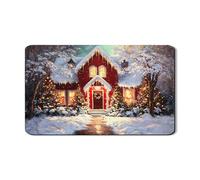 Winter Wonderland - Tappetino scolapiatti per bancone della cucina, accogliente tappetino in gomma assorbente con scena natalizia, tappetino in pelle sintetica per bancone, 30,5 x 50,8 cm