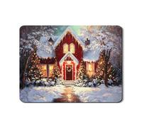 Winter Wonderland - Tappetino scolapiatti per bancone della cucina, accogliente tappetino in gomma assorbente con scena natalizia, tappetino in pelle sintetica per bancone, 45,7 x 61 cm