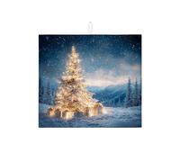 Winter Wonderland - Tappetino scolapiatti per bancone della cucina, con scena innevata, assorbente, in microfibra, per bar, 40,6 x 45,7 cm