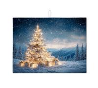 Winter Wonderland - Tappetino scolapiatti per bancone della cucina, con scena innevata, assorbente, in microfibra, per bar, 45 x 61 cm