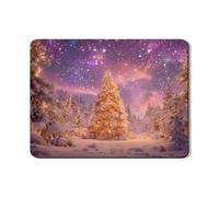 Winter Wonderland - Tappetino scolapiatti per bancone della cucina, in gomma assorbente, motivo foresta innevata, tappetino scolapiatti natalizio in pelle PU, 45,7 x 61 cm
