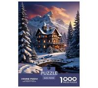 Winter Wooden House Puzzle Impossible 1000Pcs Interesting Decorazione Per La Casa. Giochi Rilassamento E Intelligence Per Adulti E Ragazzi Da 14 Anni 70x50cm/1000pcs
