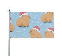 Winter Xmas Capybara Bandiera Da Giardino Durevole Bandiera Resistente Alle Intemperie Flag Per Prato Portico Giardino Balcone 90X150Cm