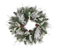 Winterlicher Weihnachtskranz - 50 Centimeter Realistisch, Künstlicher Weihnachtskranz Mit Und Beeren | Weihnachtskran | Für Den Innenbereich Kamin Restaurant Wand Esszimmer Und