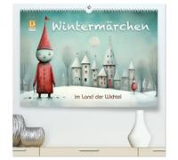 Wintermärchen - Im Land der Wichtel (hochwertiger Premium Wandkalender 2026 DIN A2 quer), Kunstdruck in Hochglanz: Winterträumereien mit liebevollen Wichteln