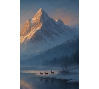 Winter's Reflection: Mountain Sunset Wilderness Lined Journal: Serene Winter Landscape Wildlife Notebook for Nature Lovers