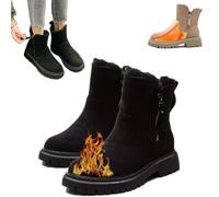 Winterschuhe Damen, Stivali Invernali con Pelo Dentro, Impermeabili da Neve, con Fodera Calda E Accogliente, in Pelle