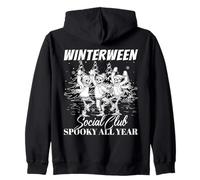 Winterween Social Club Spettrale Tutto L'Anno Halloween Inverno Felpa con Cappuccio