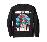 Winterween Vibes Winter Halloween Biscotti di Natale Maglia a Manica