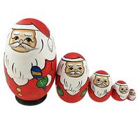 Winterworm Set di 5 Bambole di nidificazione Matryoshka Follia Bambola Russa Popolare Fatti a Mano per Bambini Regali per Ragazze Giocattolo per Vacanze di Natale