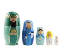 Winterworm - Set di 5 bambole religiose sacerdote suora russe nidificanti bambole gloosy matrioska