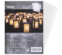 WINTEX Carta Lucida A4 per Disegno Tecnico - 135 Fogli Lucidi A4 Trasparenti da 100 g/m² - Carta Trasparente Stampabile da Lucido - Traslucida per Architettura e Bricolage