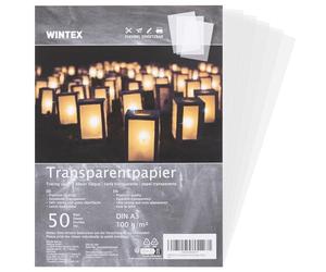 WINTEX Carta Lucida A3 per Disegno Tecnico - 50 Fogli Lucidi A3 Trasparenti da 100 g/m² - Carta Trasparente Stampabile da Lucido - Copiativa per Architettura e Bricolage