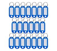 WINTEX Portachiavi con Targhette - 20 Porta Chiavi in Plastica Resistente - Etichette per Chiavi Colorate - per Organizzazione Viaggi Animali Domestici - Blu