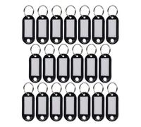 WINTEX Portachiavi con Targhette - 20 Porta Chiavi in Plastica Resistente - Etichette per Chiavi Colorate - per Organizzazione Viaggi Animali Domestici - Nero