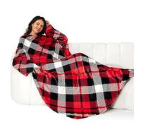 Winthome Coperta con Maniche - Coperta Pile Morbida e Calda, Plaid con Maniche con Magia Adesivo, Coperta Indossabile per Regalo Natalizio Donna Uomo, Risparmia Costi di Riscaldamento(Plaid, 40x170cm)