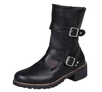 WINTOM Stivali corti Stivaletti eleganti Stivaletti da donna Stivaletti in pelle di moda Stivaletti Scarponi Trekking Donna stivaletti donna Stivali Donna Tacco Alto stivaletti (Nero,39 EU)