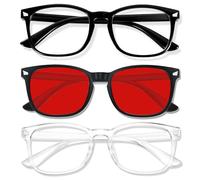 WinToo Occhiali bloccanti luce blu per leggere computer/gioco/televisione/telefoni, per uomini e donne, anti-affaticamento degli occhi, protezione UV, A1, trasparente, nero, nero, m