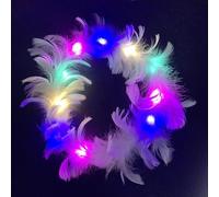 winvin Ghirlanda di piume a LED, fascia luminosa con angelo e aureola, fascia per ragazze e donne, festival, vacanze, matrimoni, feste, cosplay, forniture (colorata)