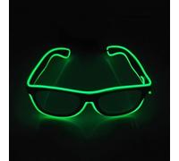 winvin Occhiali da sole luminosi al neon per rave e feste in maschera, per club, compleanni, matrimoni, feste e feste (verde)