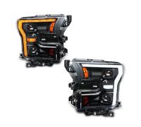 WINVOX Faro anteriore Per Ford Per F 150 2015-2017 Gruppo Ottico Completo Alogeno A LED, DRL Commutabile Ambra/bianco, 2017-2020 Per Lampada Frontale fari