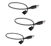 winwill Confezione da 3 cavi USB da 5 V a 3 pin/4 pin, cavo adattatore per ventola da USB a computer CPU PWM 5 V USB con manicotto da 30 cm
