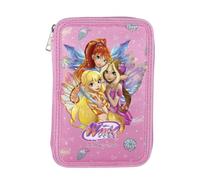 Winx - Astuccio triplo Bambina,Pennarelli Pastelli Accessori scuola Inclusi