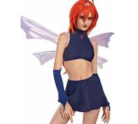 Winx Club Costume da donna Dark Bloom Top e gonna con un paio di ali Cosplay Outfit (extra large)