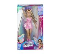 Winx Club - Flora Fairy Light Up, Bambola 27 cm con Ali Luminose e Look da Fata della Natura, Snodata, Giocattolo per Bambina e Bambini dai 4 Anni in su