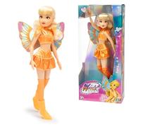 Winx Club - Stella Fairy, Bambola 27 cm con Ali Removibili e Look da Fata del Sole, Snodata, Giocattolo per Bambina e Bambini dai 4 Anni in su