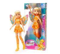 Winx - Stella Fata, Bambola 27 cm con Ali Removibili e Look da Fata del Sole, Snodata, Giocattolo per Bambina e Bambini dai 4 Anni in su