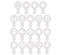 WINXMIN 19 Pezzi Stampini per Caffè, Modello di Decorazione del Caffè,Stencil Cappuccino,Cappuccino Latte Art Stencil,Modello di Caffè Riutilizzabile,stencil per torte in Plastica